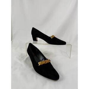 Sesto Meucci Vintage Italian black heels with gold detailing
